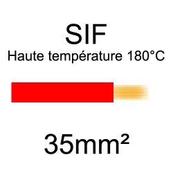 fil cuivre souple haute température isolé silicone 35mm2 rouge