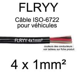 cable electrique pour vehicule et remorque FLRYY 4x1mm2
