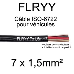 cable electrique pour vehicule et remorque FLRYY 7x1.5mm2