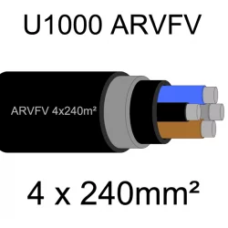 câble électrique armé aluminium ARVFV 4 conducteurs 240mm²