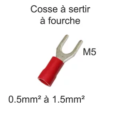 cosse a sertir a fourche 0.5mm2 1.5mm2 M5
