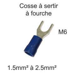 cosse a sertir a fourche 1.5mm2 2.5mm2 M6