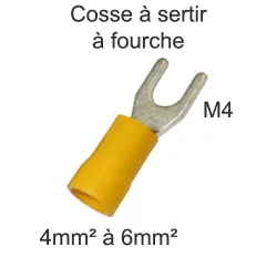 cosse a sertir a fourche 4mm2 6mm2 M4