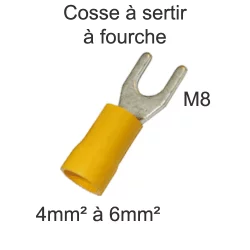 cosse a sertir a fourche 4mm2 6mm2 M8
