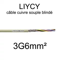 câble électrique blindé série LIYCY 6mm2 3 conducteurs 3G6