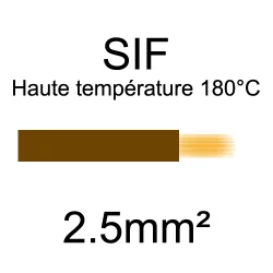 fil cuivre souple haute température isolé silicone 2.5mm2 marron