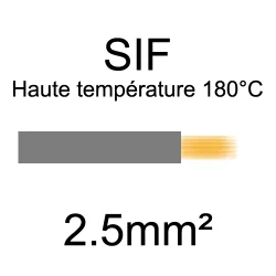 fil cuivre souple haute température isolé silicone 2.5mm2 gris