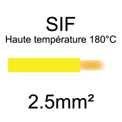 fil cuivre souple haute température isolé silicone 2.5mm2 jaune