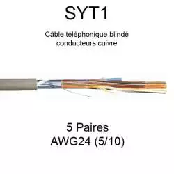 câble téléphone SYT1 5 paires AWG24 5/10
