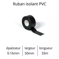 ruban adhésif PVC isolant électrique type shaterton couleur noir largeur 50mm