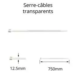 collier serre-câble transparent translucide 12.5x750 largeur 12.5mm longueur 750mm