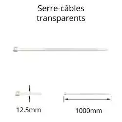 collier serre-câble transparent translucide 12.5x1000 largeur 12.5mm longueur 1000mm