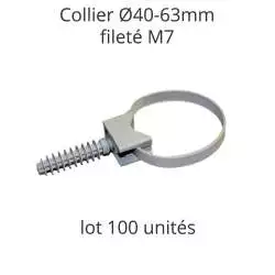 collier de fixation Ø40 à 63mm pour cable et conduit electrique avec cheville à frapper collier de fixation Ø40 à 63mm pour cable et conduit electrique avec cheville à frapper