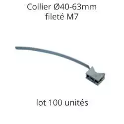 collier de fixation Ø40 à 63mm pour cable et conduit electrique montré ouvert collier de fixation Ø40 à 63mm pour cable et conduit electrique montré ouvert