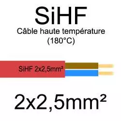 câble électrique cuivre souple isolé silicone SIHF 2 conducteurs 2.5mm² 2x2.5mm2