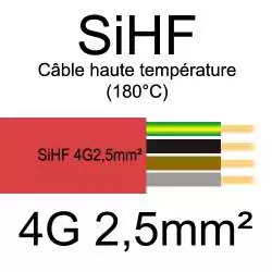 câble électrique cuivre souple isolé silicone SIHF 4 conducteurs 2.5mm² 4G2.5mm2