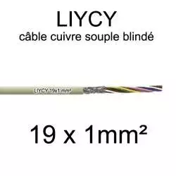 câble électrique blindé série LIYCY 1mm2 19 conducteurs 19x1mm2