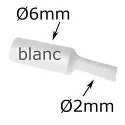 gaine thermorétractable diamètre 6mm blanc