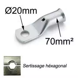 Cosse a sertir 70mm2 trou M20 Cosse a sertir 70mm2 trou M20