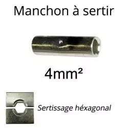 manchon a sertir pour fil et cable electrique section 4mm2