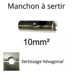 manchon a sertir pour fil et cable electrique section 10mm2