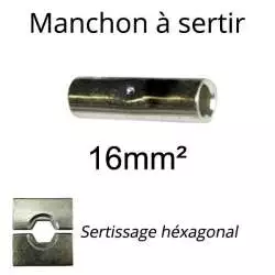 manchon a sertir pour fil et cable electrique section 16mm2
