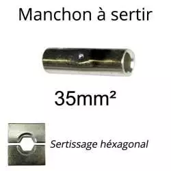 manchon a sertir pour fil et cable electrique section 35mm2