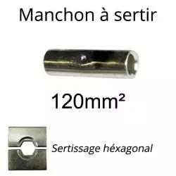 manchon a sertir pour fil et cable electrique section 120mm2