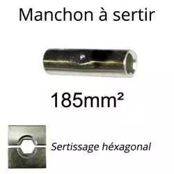 manchon a sertir pour fil et cable electrique section 185mm2