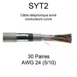 câble téléphone armé SYT2 30 paires AWG24 5/10
