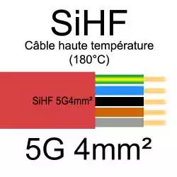 câble électrique cuivre souple isolé silicone SIHF 5 conducteurs 4mm² 5G4mm2