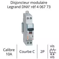 disjoncteur legrand C10A 1P+N 406773