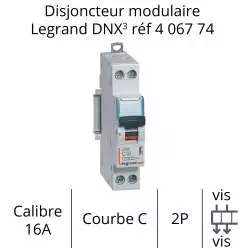 disjoncteur legrand C16A 1P+N 406774