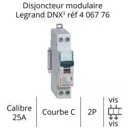 disjoncteur legrand C25A 1P+N 406776