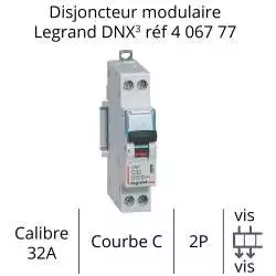 disjoncteur legrand C32A 1P+N 406777