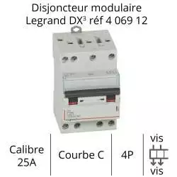 disjoncteur legrand C25A 4P 406912