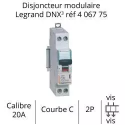disjoncteur legrand C20A 1P+N 406775