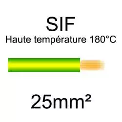 fil cuivre souple haute température isolé silicone haute température 25mm2 vert jaune
