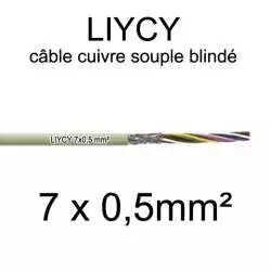 câble électrique blindé série LIYCY 0.5mm2 7 conducteurs 7x0.5mm2