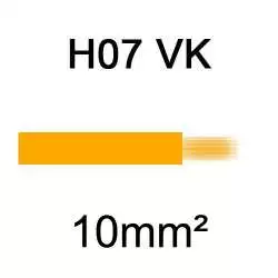 fil de câblage en cuivre souple isolé PVC série H07VK 10mm² orange