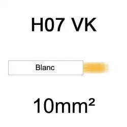 fil de câblage en cuivre souple isolé PVC série H07VK 10mm² blanc ivoire