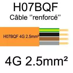 câble cuivre souple isolé PUR Polyuréthane 4 conducteurs 2.5mm² H07BQF H07BQ-F