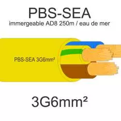 cable electrique immergeable submersible eau de mer omerin pbs-sea 3G6mm2
