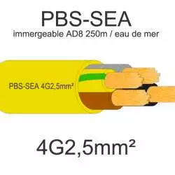 cable electrique immergeable submersible eau de mer omerin pbs-sea 4G2.5mm2