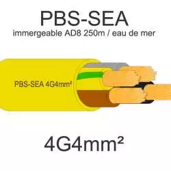 cable electrique immergeable submersible eau de mer omerin pbs-sea 4G4mm2