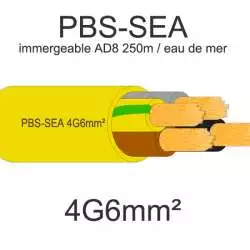 cable electrique immergeable submersible eau de mer omerin pbs-sea 4G6mm2