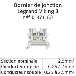 bornier bloc de jonction legrand viking 3 couleur gris legrand 037160