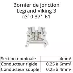 bornier bloc de jonction legrand viking 3 couleur gris legrand 037161