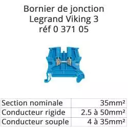 bornier bloc de jonction legrand viking 3 couleur bleu legrand 037105