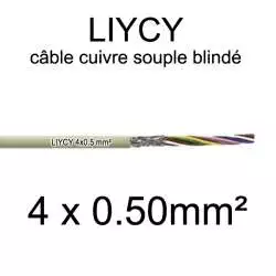 câble électrique blindé série LIYCY 0.5mm2 4 conducteurs 4x0.5mm2